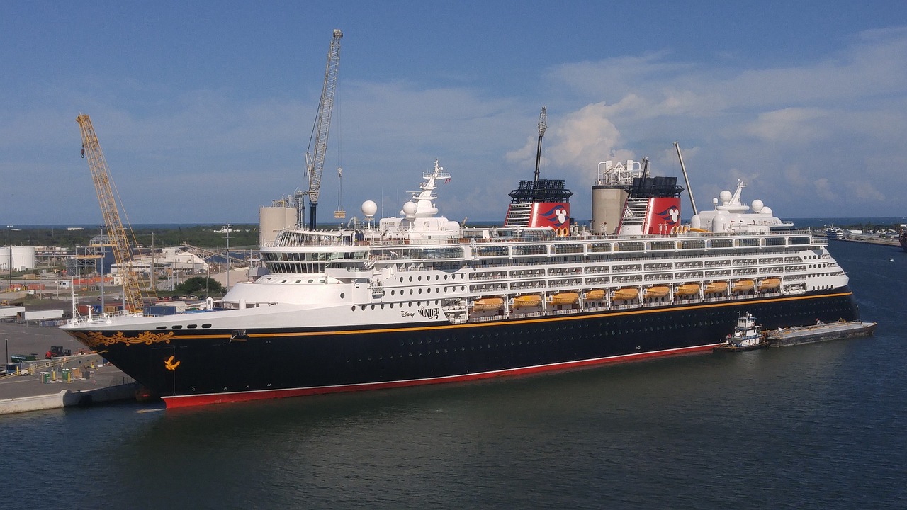 Disney cruise ship at port
