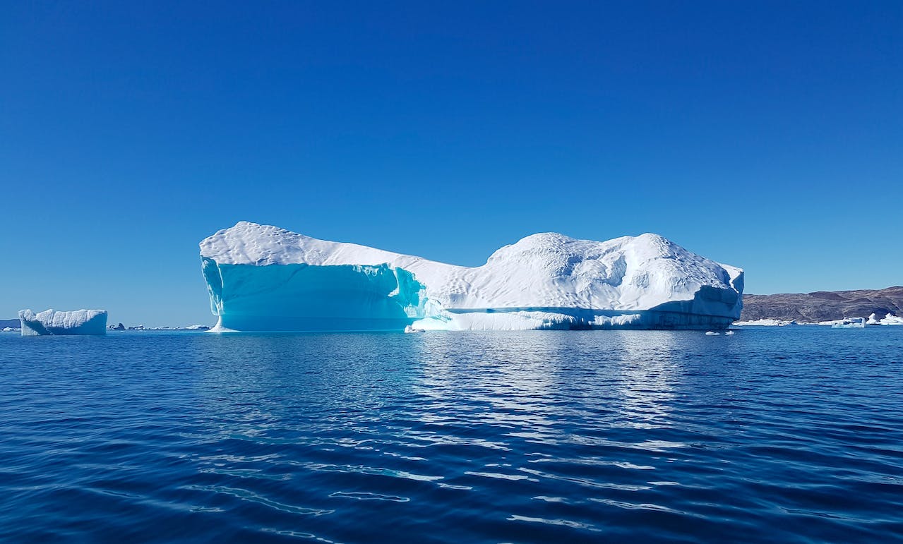 An iceberg observed from an ocean cruise ship